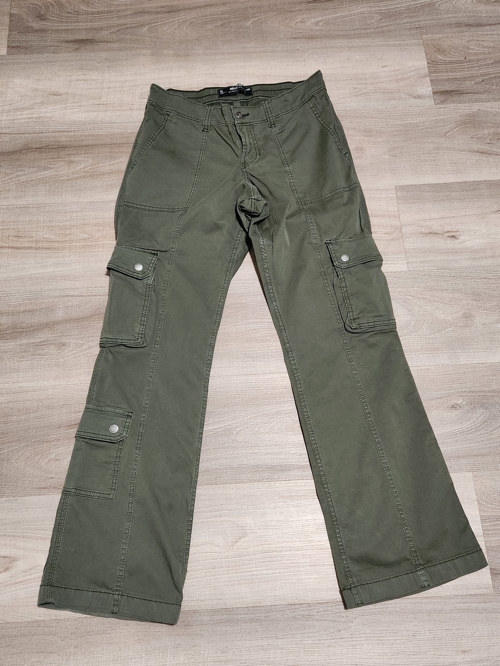 Hollister Olive Green Boot Cut Cargo Jeans